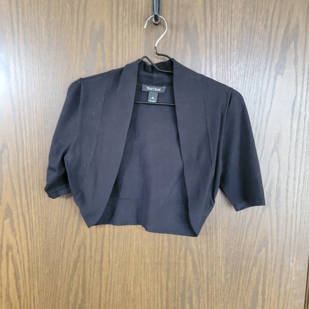 White House Black Market Black Sweater Shrug Size Medium